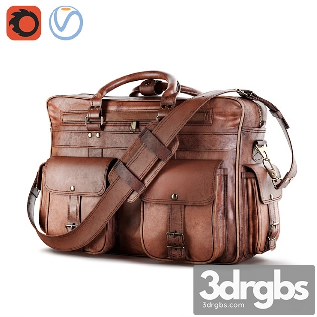 Everett large leather pilot briefcase bag 3dsmax Download - thumbnail 1