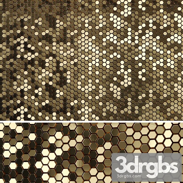 3d panels golden hexagon 3dsmax Download - thumbnail 1