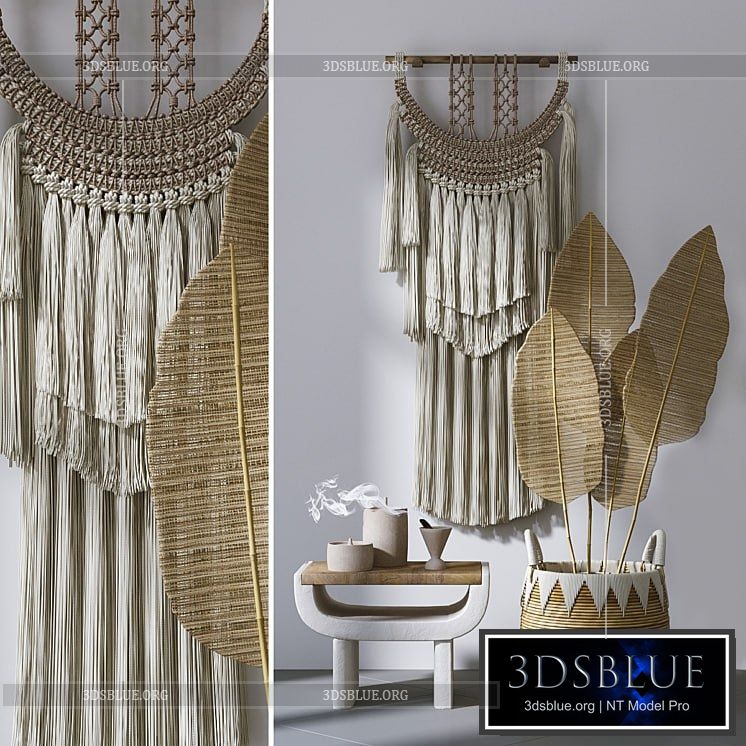Decorative set with Wall Hanging Macrame # 4 3DS Max - thumbnail 3