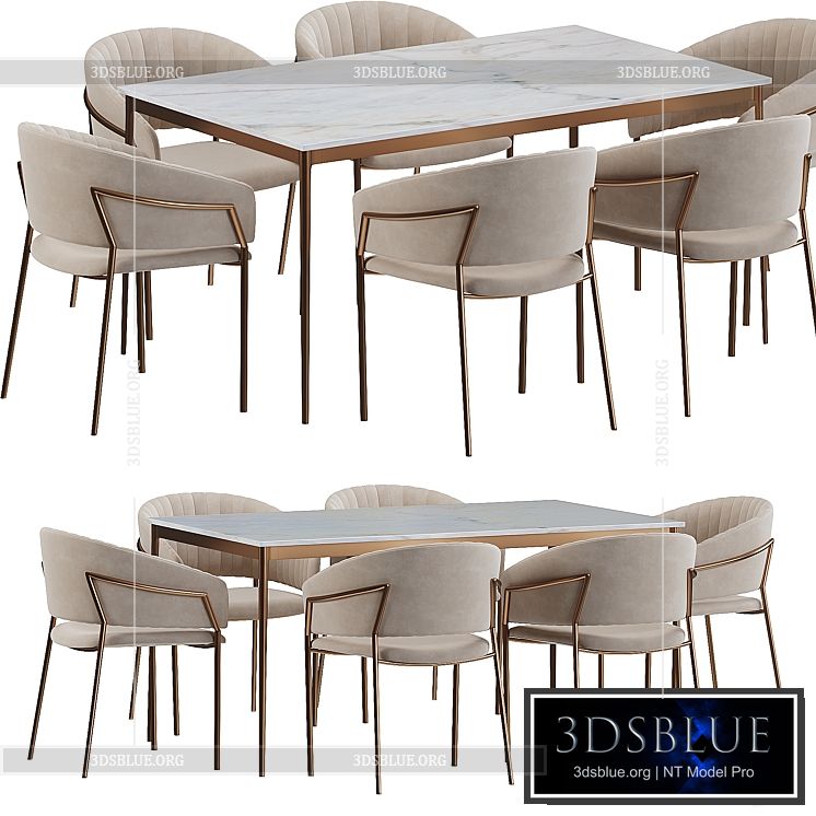 Deephouse Piza dining table 3DS Max - thumbnail 3