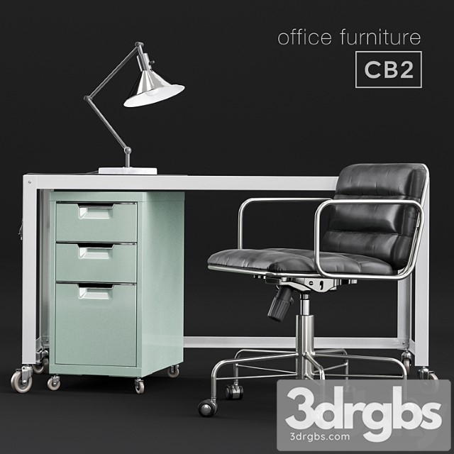Cb2 office furniture 2 3dsmax Download - thumbnail 1