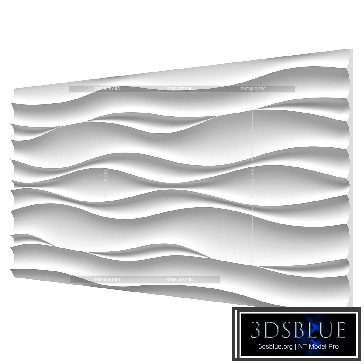 “Plaster 3d panel “”Wave Atlantic””” 3DS Max - thumbnail 3