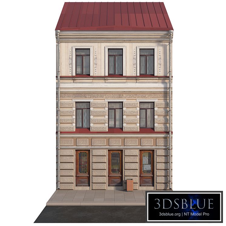 The facade of the historic building 3DS Max - thumbnail 3