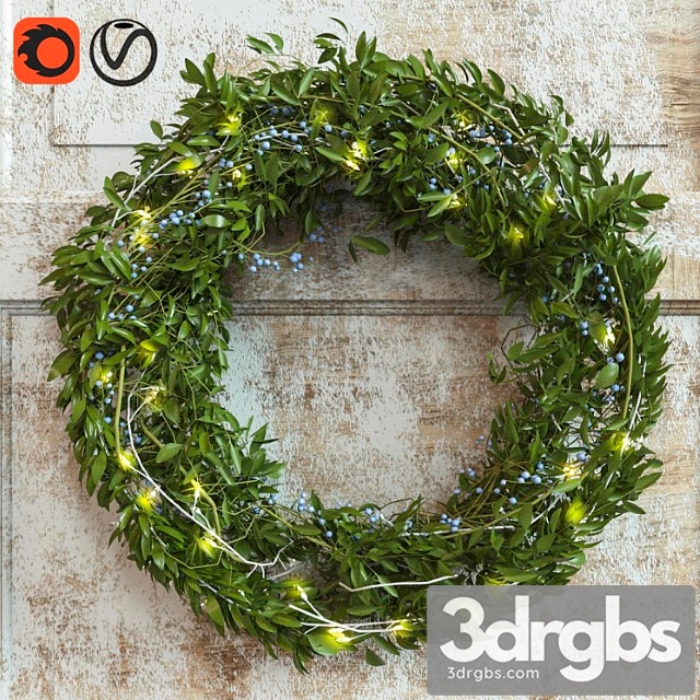 Christmas wreath 3dsmax Download - thumbnail 1