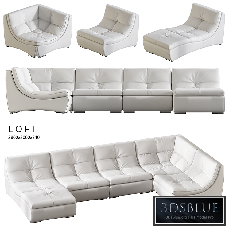 Estetica Loft sofa 3DS Max - thumbnail 3