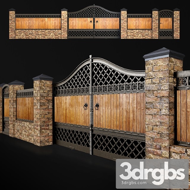 Fence With Gate and Wicket 3 3dsmax Download - thumbnail 1