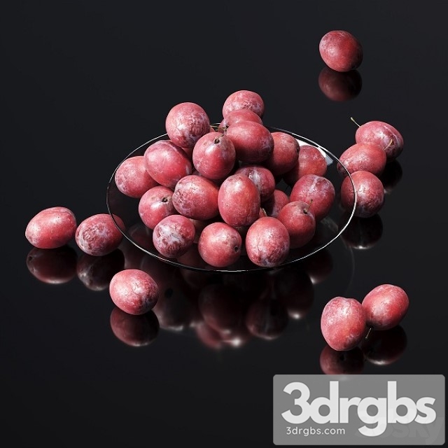 Plums on a Plate 3dsmax Download - thumbnail 1