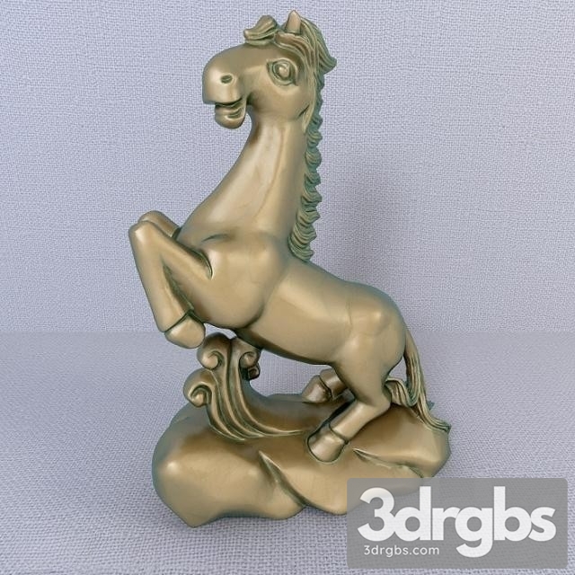 12 Bronze Zodiac Animals Horse 3dsmax Download - thumbnail 1