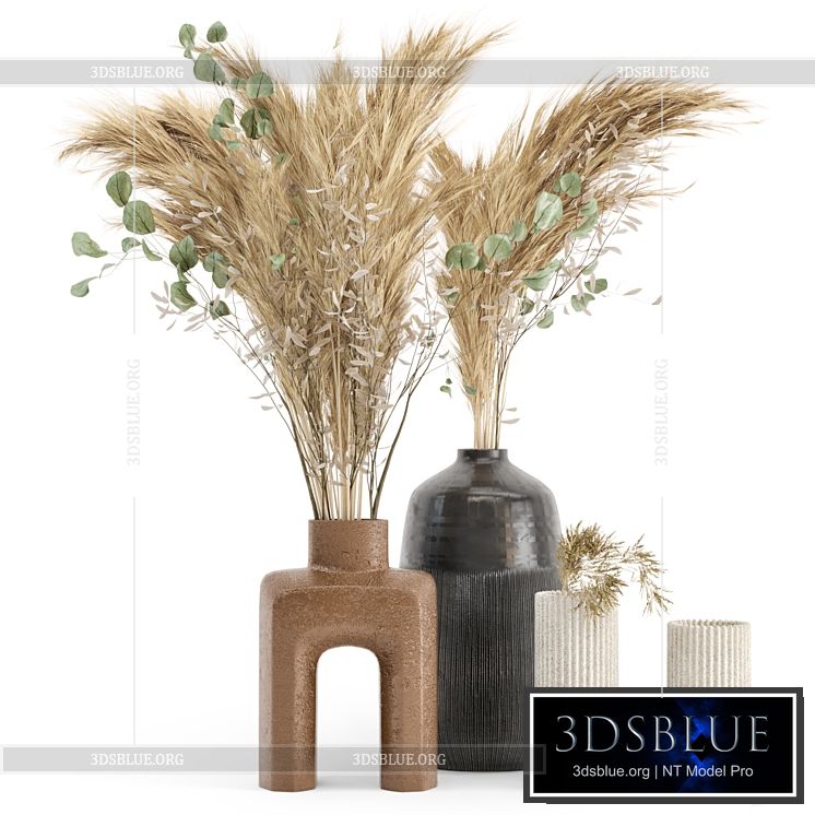Dry plants 19 – Dried Plantset Pampas with Concrete vase 3DS Max - thumbnail 3