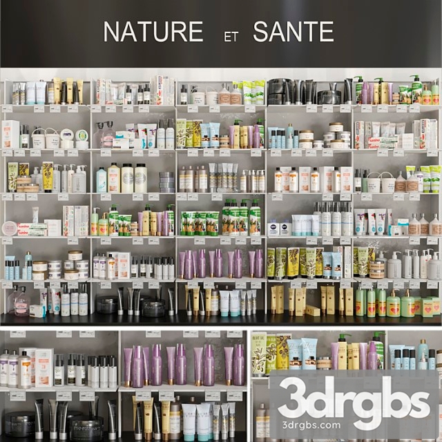 Large Showcase In Pharmacy With Cosmetics 3 Beauty Salon 3dsmax Download - thumbnail 1
