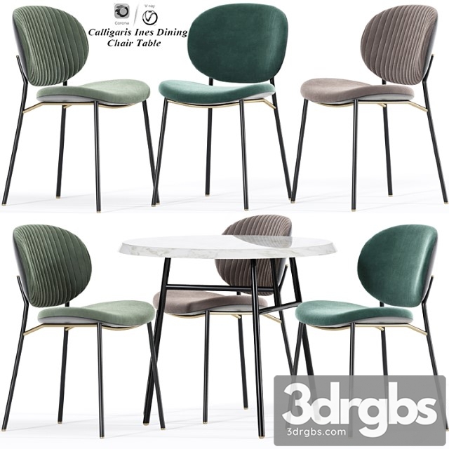 Calligaris Ines Dining Chair Table 1 3dsmax Download - thumbnail 1