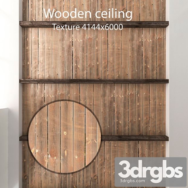 Wooden Ceiling With Beams 04 3dsmax Download