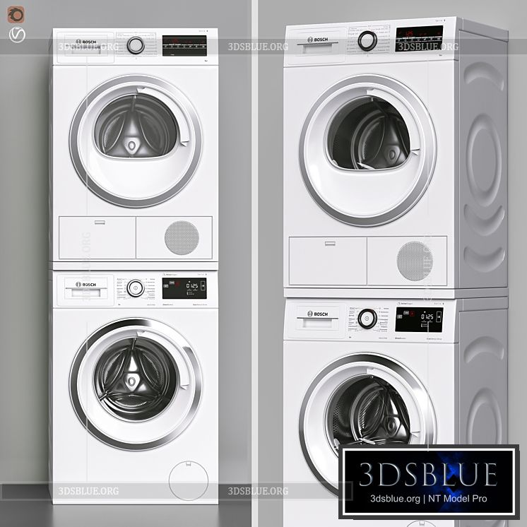 BOSCH washing machine and dryer 3DS Max - thumbnail 3