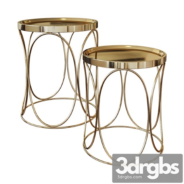 Set Of Two Coffee Tables With Metal Table Top A79100090 3dsmax Download - thumbnail 1