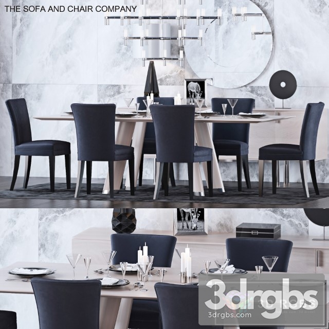 Table and Chair SC Set 9 3dsmax Download - thumbnail 1