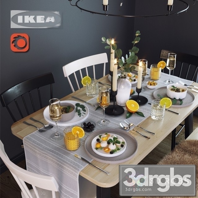 IKEA Dining Group 3dsmax Download - thumbnail 1