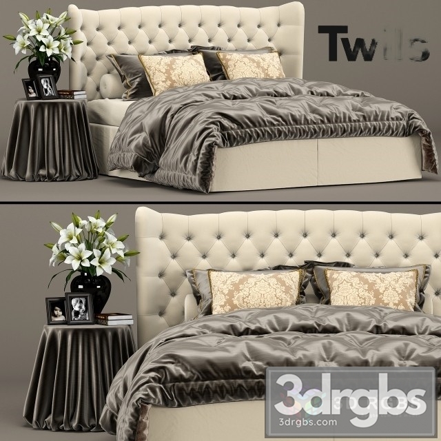 Tommy Capitonne Twils Bed 3dsmax Download - thumbnail 1