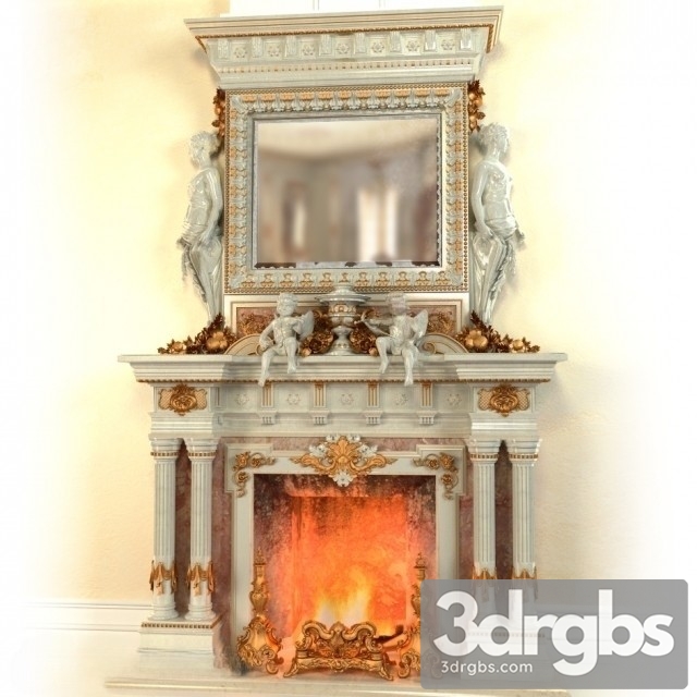 Fireplace Baroque Style 3dsmax Download - thumbnail 1