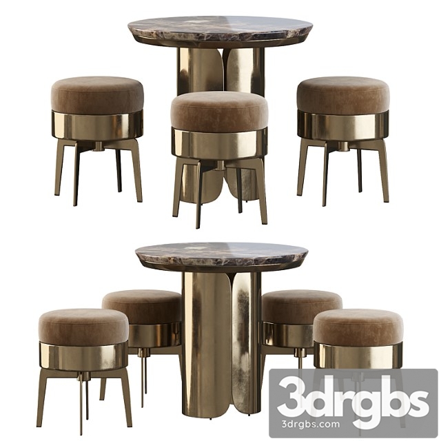 Gabriel Coffe Table And Feel Good Pouf 3dsmax Download - thumbnail 1