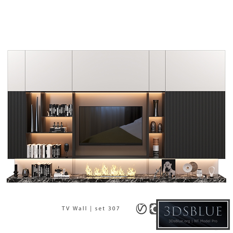 TV Wall | set 307 3DS Max - thumbnail 3
