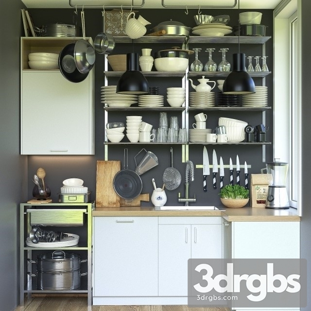 Kitchen Cabinet Set 56 3dsmax Download - thumbnail 1