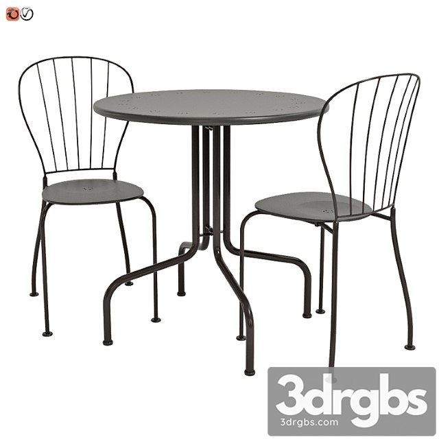 Garden furniture ikea lekke table and chair 2 3dsmax Download - thumbnail 1