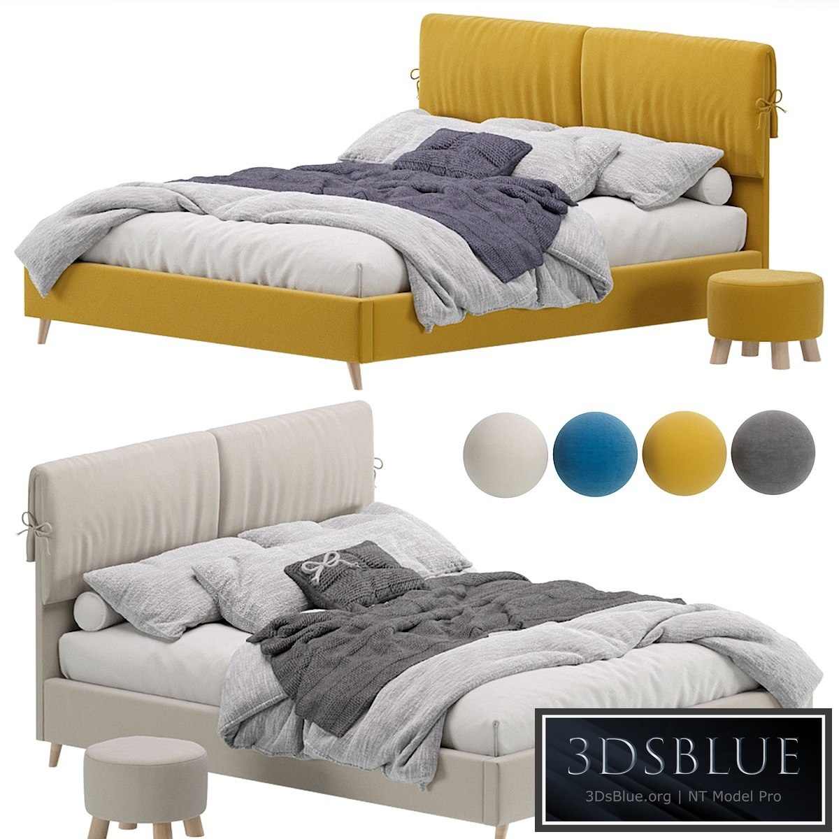 Bed Siteno Minced 160 Barhat Beige by Divan.ru \/ Bed Siteno 3DS Max - thumbnail 3