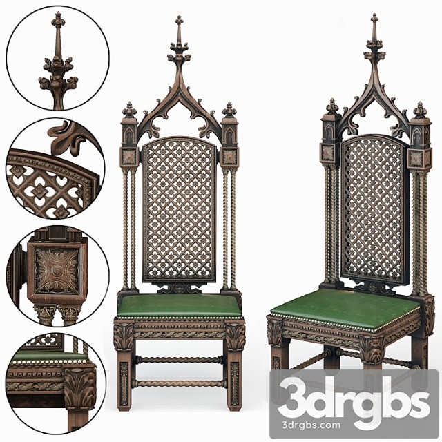 Gothic chair 2 3dsmax Download - thumbnail 1