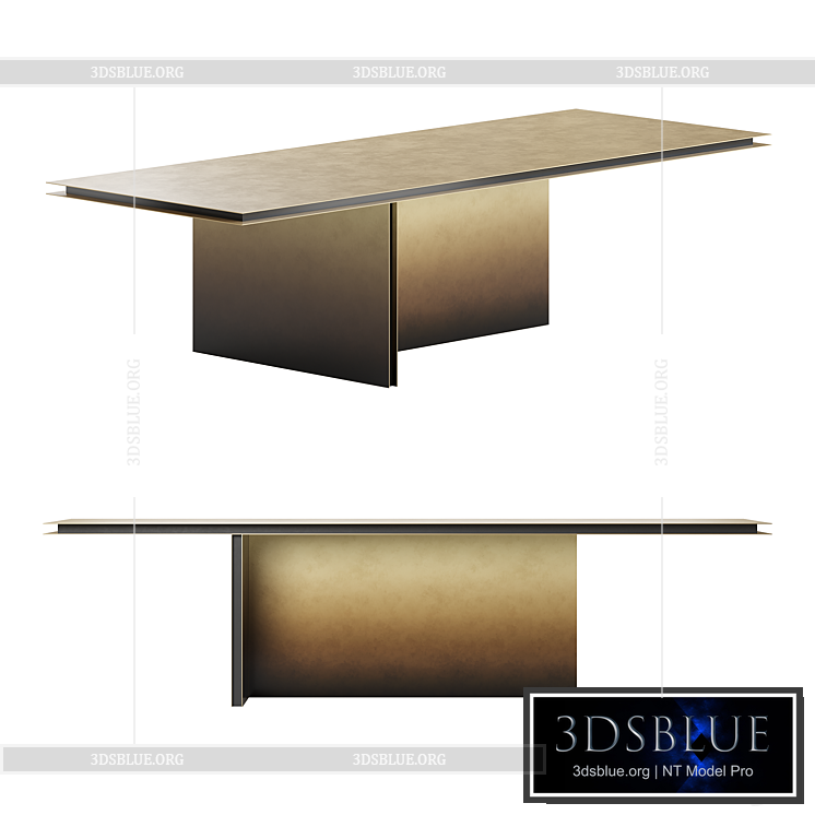 Folio dining table by De Castelli 3DS Max - thumbnail 3