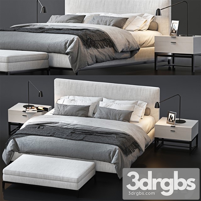Bed by minotti 5 2 3dsmax Download - thumbnail 1