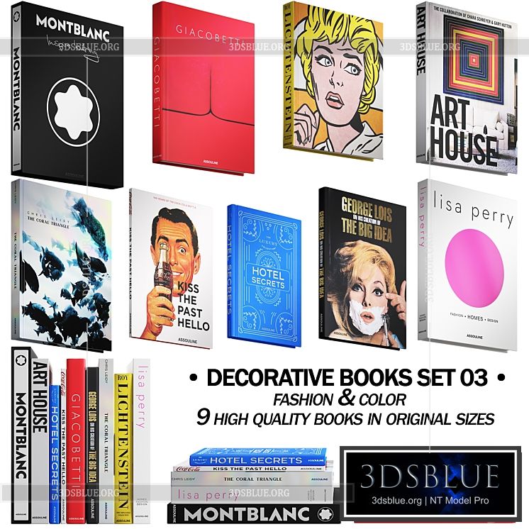 032_Decorative books set 03 fashion 00 3DS Max - thumbnail 3