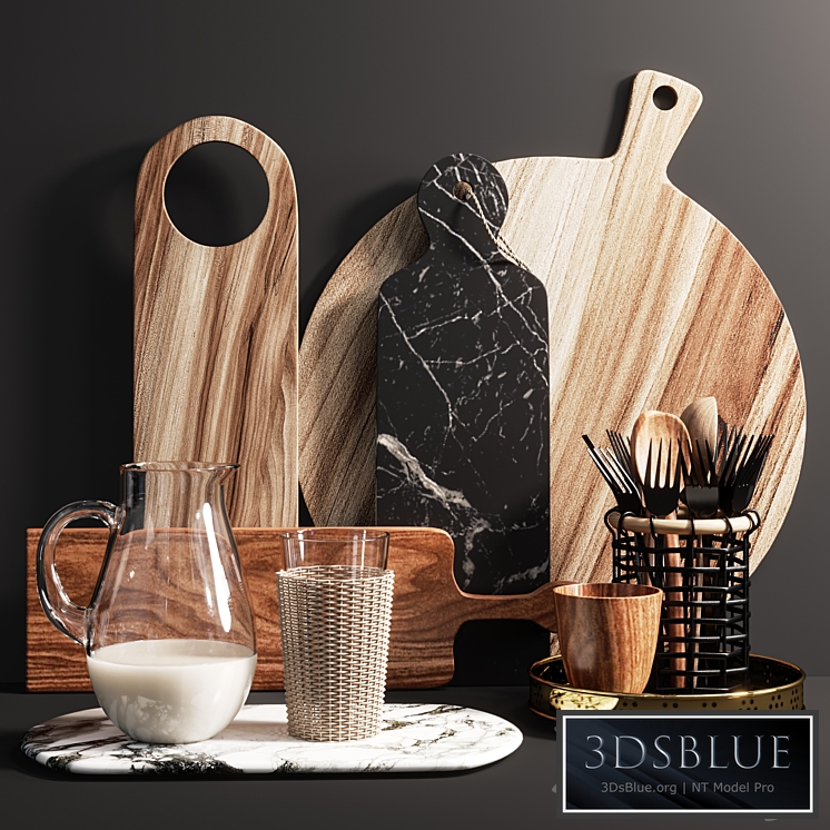 Decorative set for the kitchen 3DS Max - thumbnail 3