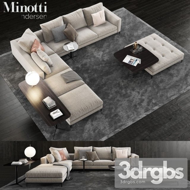 Minotti Andersen Sofa 3dsmax Download - thumbnail 1