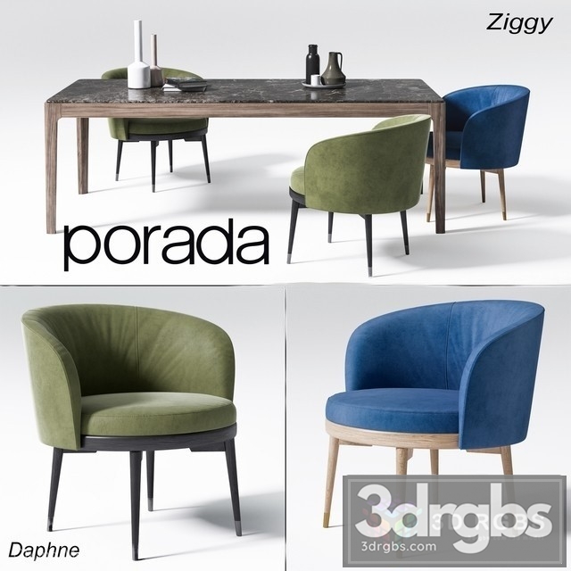 Chair and Table Porada 3dsmax Download - thumbnail 1