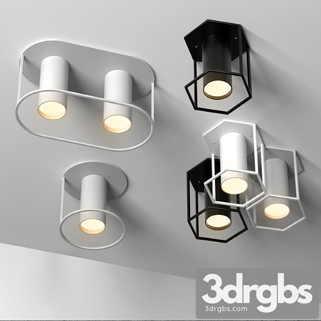 Set of 4 Spot Ceiling Lamps by Fild Architonic 3dsmax Download - thumbnail 1