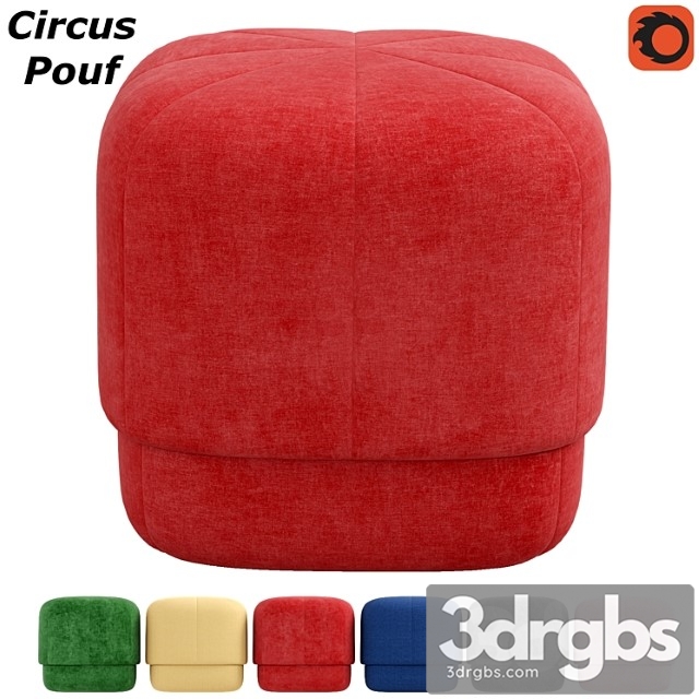 Circus pouf – stool small 2 3dsmax Download - thumbnail 1