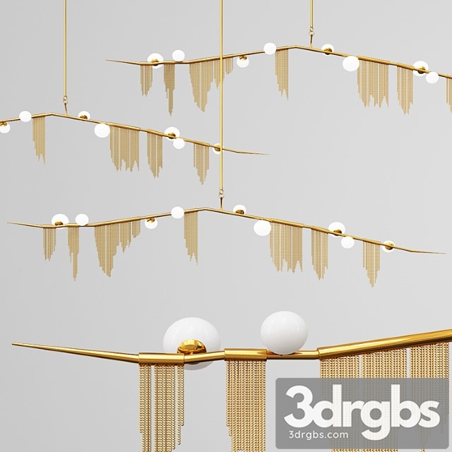 Cherry bomb fringe chandelier 9 lights 3dsmax Download - thumbnail 1