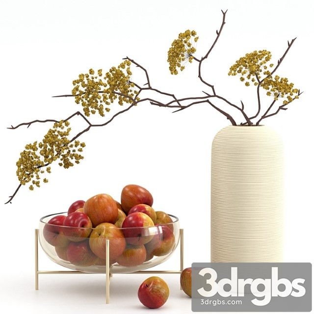 Vase With Apples 3dsmax Download - thumbnail 1