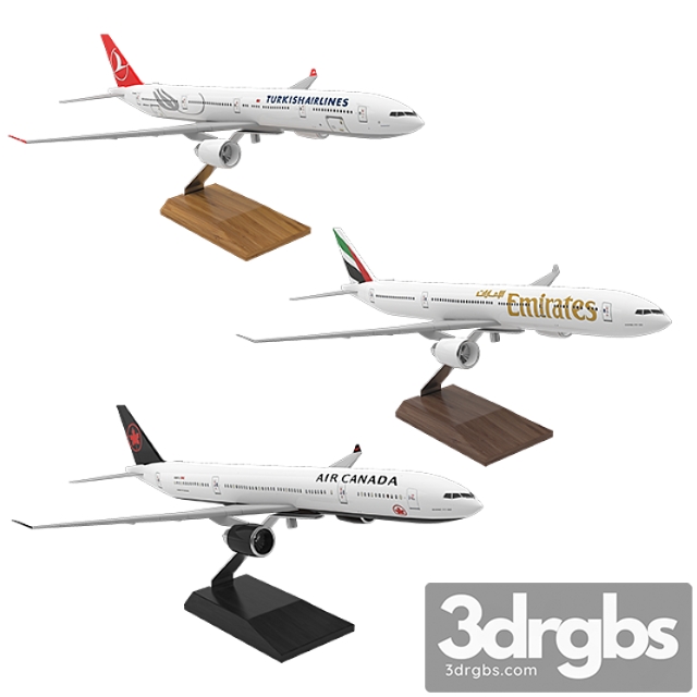 Plane Desktop Models Boeing 777 3dsmax Download - thumbnail 1