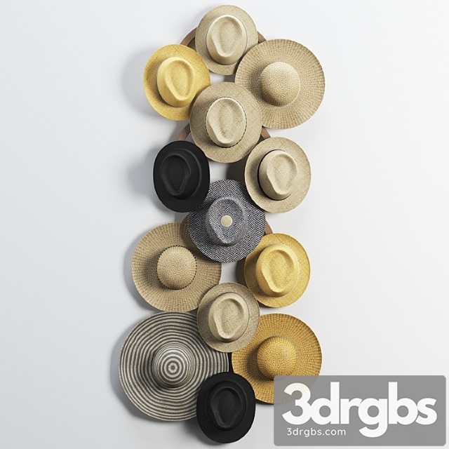 Decorative set of hats 3dsmax Download - thumbnail 1