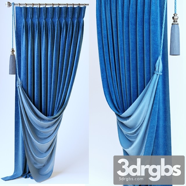 Curtains. french braid 3dsmax Download - thumbnail 1
