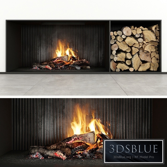 Fireplace modern 29 3DS Max - thumbnail 3