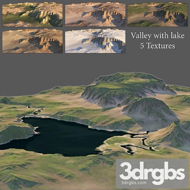 Valley With A Lake 5 Textures 3dsmax Download - thumbnail 1