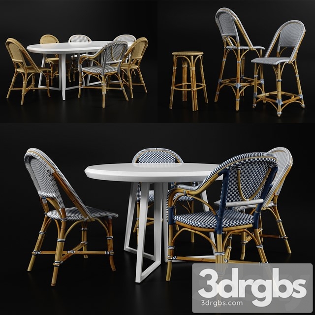 Bar Counter Dinning Chair and Tables 3dsmax Download - thumbnail 1
