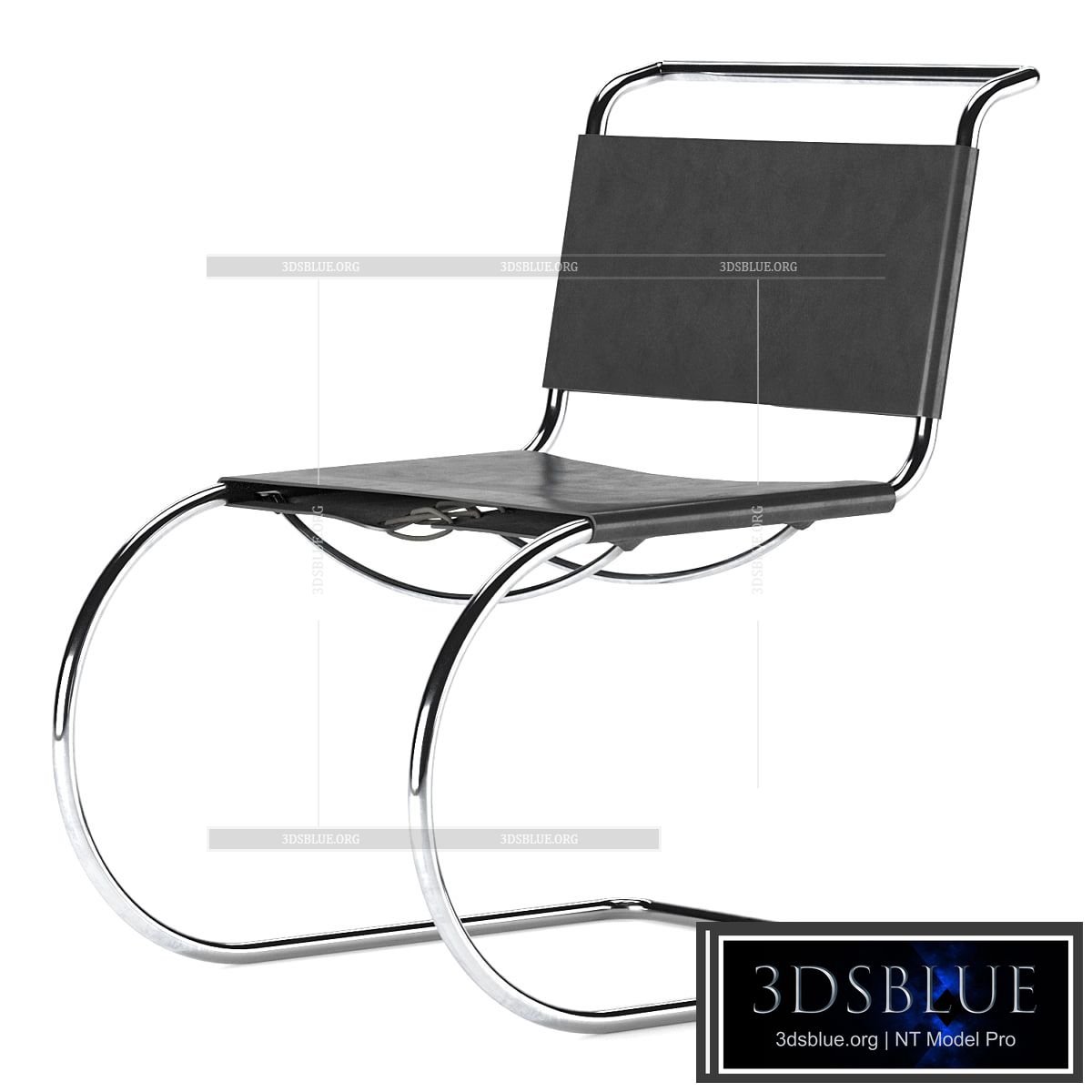MR10 Side Chair by Mies Van Der Rohe 3DS Max - thumbnail 3