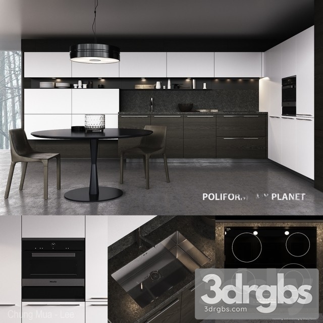 Polifrom Moderm Kitchen Cabinet 3dsmax Download - thumbnail 1