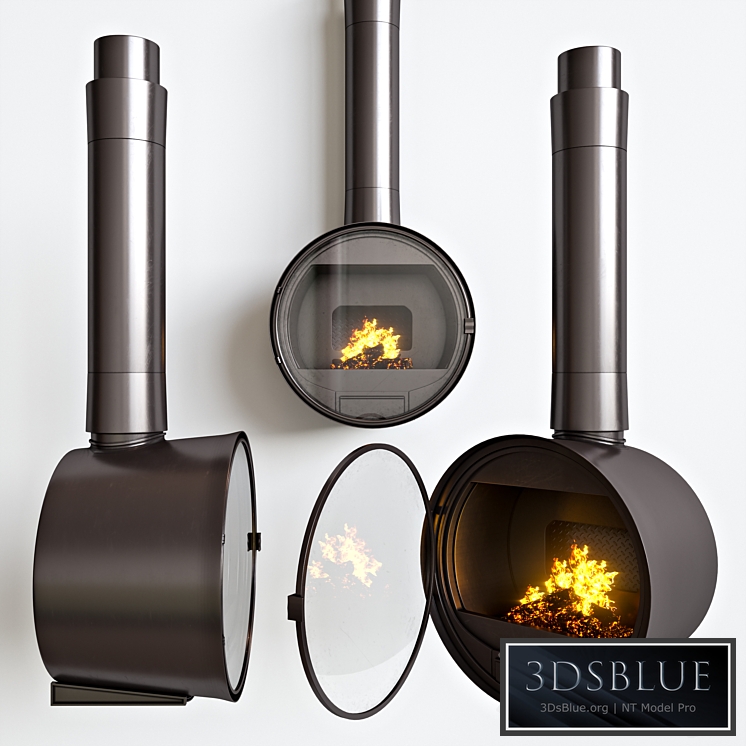 Steel fireplace Rocal 3DS Max - thumbnail 3