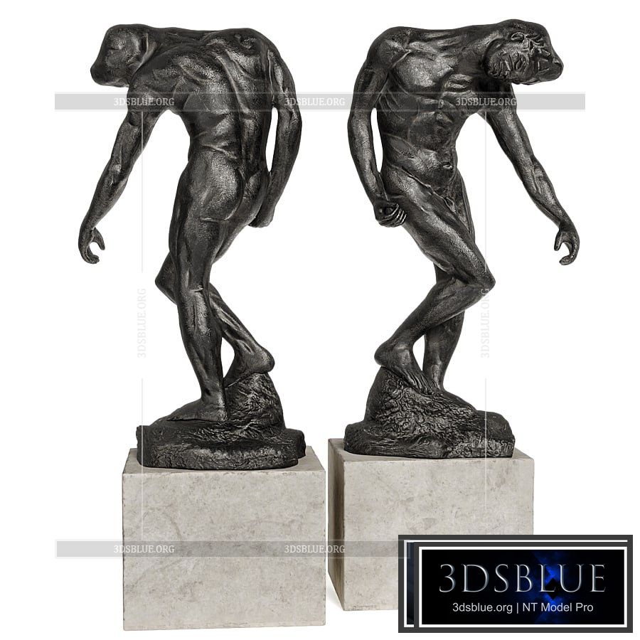 Grande Ombre Auguste Rodin sculpture 3DS Max - thumbnail 3