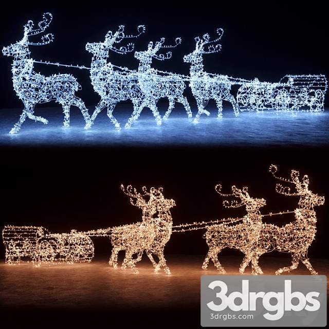 Garland with reindeer from garlands 3dsmax Download - thumbnail 1