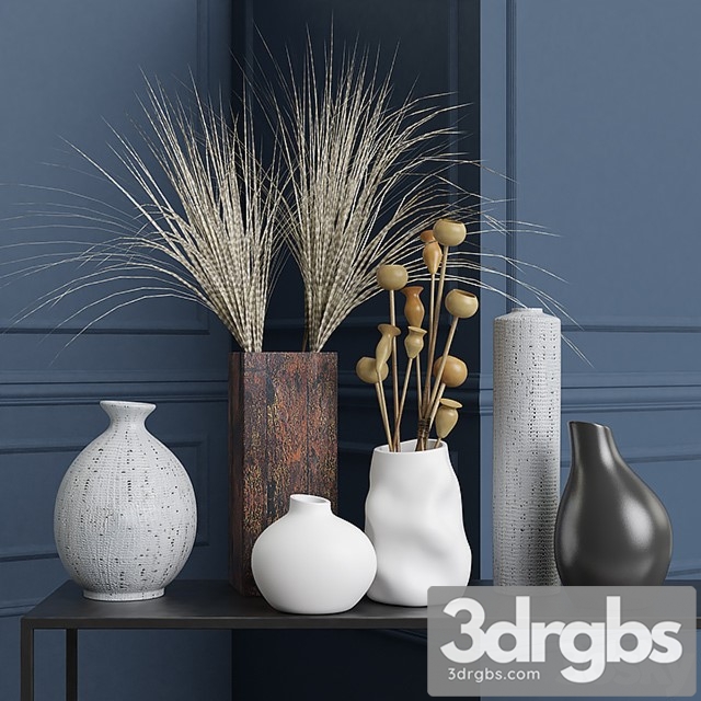 Vases Dried Flowers 3dsmax Download - thumbnail 1